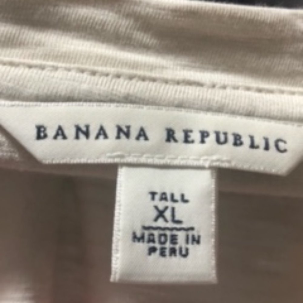 Banana Republic pink and white striped Tall XL short sleeve shirt - Picture 4 of 4